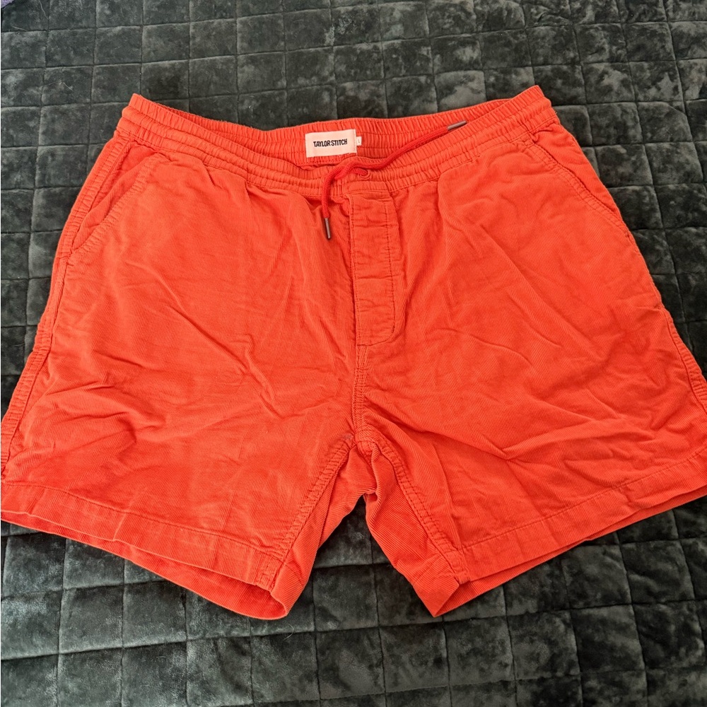 Taylor Stitch Bright Orange Shorts-Corduroy